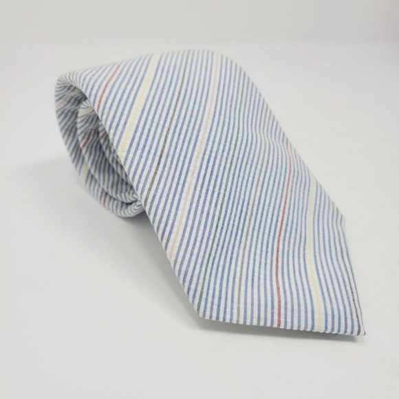Boston Traders | Summer Seersucker Striped Tie - Picture 2 of 8